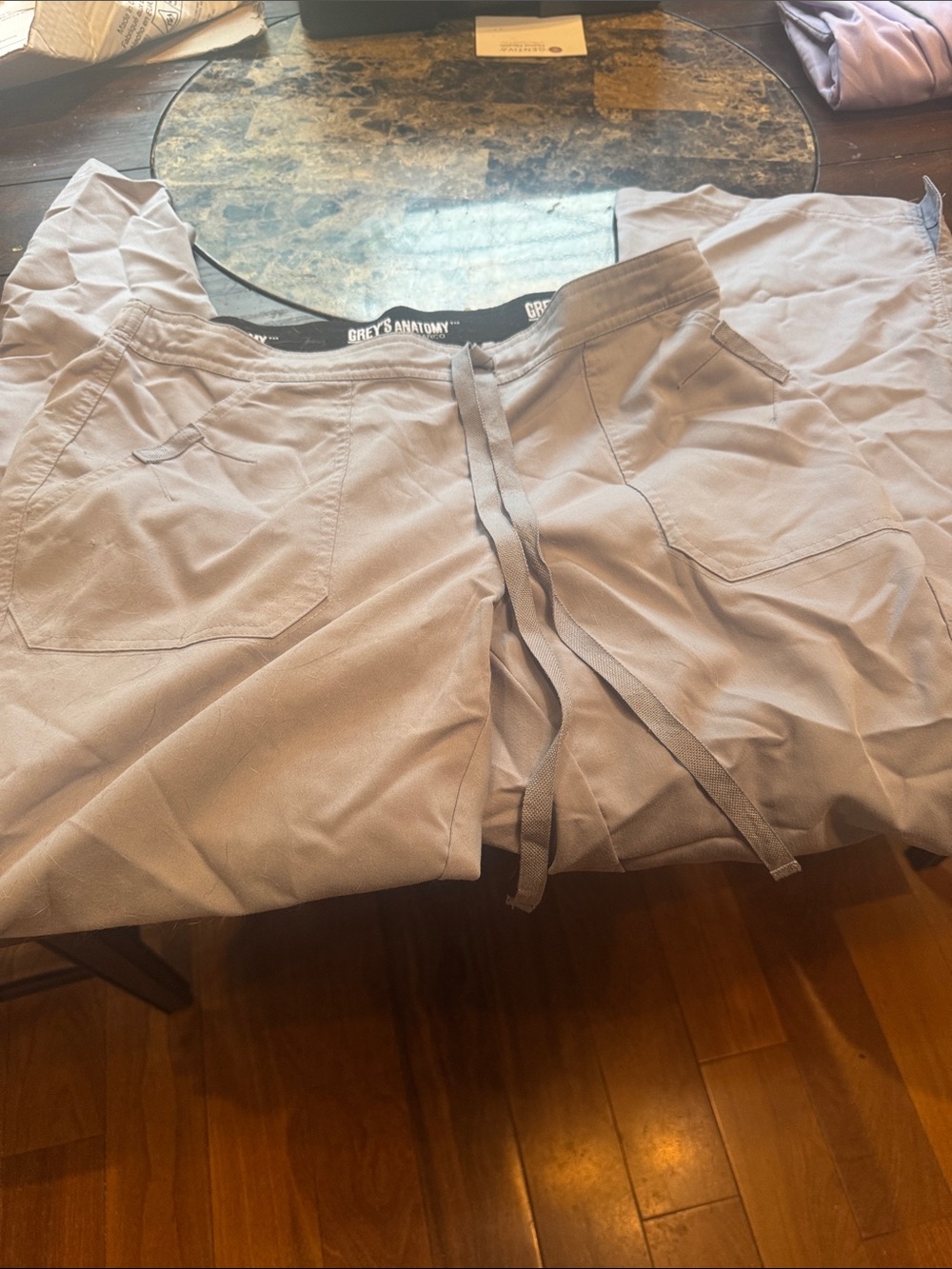 Grey's Anatomy Straight Leg Scrub Pants in Light Gray